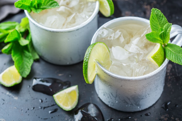 Ginger Beer, Lime Juice, and Mint