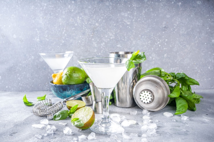 Making Vodka Gimlet Cocktail