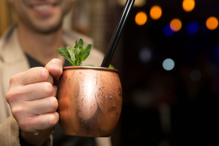Serving a Moscow Mule Cocktail